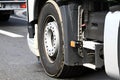 Lorries parked up outside a company`s car parking area Royalty Free Stock Photo