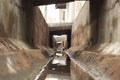 low-angle images of the urban drainage system. Royalty Free Stock Photo