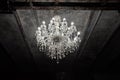 Image of luxury vintage electric chandelier in dark loft room