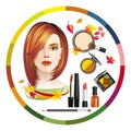 Image makeup and girls with a autumn complexion appearance