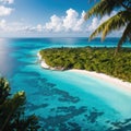 Maldives paradise background. Tropical aerial landscape, seascape with long pier, water villas, amazing sea