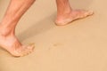 Male Bare Feet In The Wet Sand