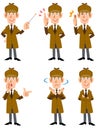 Male detective 6 sets of facial expressions and gestures 1