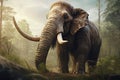 Image of a mammoth in the forest, Wildlife Animals., Generative AI, Illustration