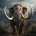 Image of a mammoth running. Drama