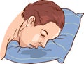 An image of a Man drooling on his pillow