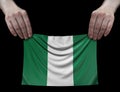 Man holding Nigerian flag Royalty Free Stock Photo