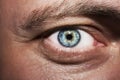 Image of man`s blue eye close up Royalty Free Stock Photo