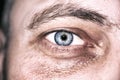 Image of man`s blue eye close up Royalty Free Stock Photo