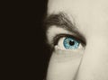 Image of man`s blue eye. Royalty Free Stock Photo