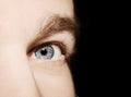 Image of man`s blue eye. Royalty Free Stock Photo