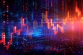 Image Market dynamics abstract image visualizes the complexity of a stock chart