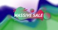 Image of massive sale on colorful background