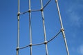 Image of mast of ship with rigging and ropes, sky and copy space - objects photo