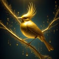 Golden threadbird illusionary brought to life by the mystic and luminous flicker Royalty Free Stock Photo