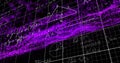 Image of math formulas and purple glitter on black background Royalty Free Stock Photo