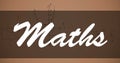 Image of math text over mathematical equations on brown background