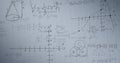 Image of mathematical data processing over grey background Royalty Free Stock Photo