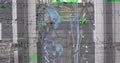 Image of mathematical equations and data processing over server room Royalty Free Stock Photo