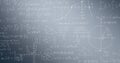 Image of mathematical formulae and data processing over grey background Royalty Free Stock Photo