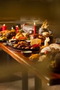 Image of medival kings table full of food Royalty Free Stock Photo
