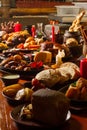 Image of medival kings table full of food Royalty Free Stock Photo
