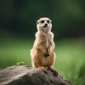 Meerkat on a log Royalty Free Stock Photo