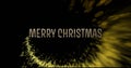 Image of merry christmas text and light trails on black background Royalty Free Stock Photo