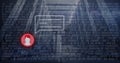 Image of message and binary code over servers Royalty Free Stock Photo