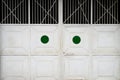 Image of a metal white gate Royalty Free Stock Photo