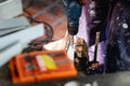 Metalworker working on a drilling machine