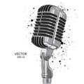 The image of the microphone. Vector illustration.