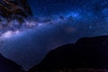 Starry night - MilkyWay over Milford Sound New Zealand in Winter