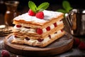 Mille Feuille tasty dessert background