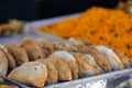 Hispanic meat filled pies at a carnival