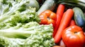 Image of mixed vegetable such as tomatoes and carrots. Royalty Free Stock Photo