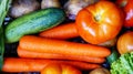 Image of mixed vegetable such as tomatoes and carrots. Royalty Free Stock Photo