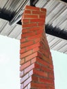 Image of modern style spiral bricks column pillar for structural support.