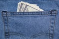 Image of money jeans background