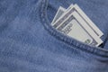 Image of money jeans background