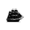 Image is monochromatic emphasizing the ship s elegant structure Royalty Free Stock Photo