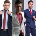 Image montage of young handsome men posing Royalty Free Stock Photo