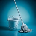 Image Mop and bucket symbolize cleanliness and home hygiene Royalty Free Stock Photo