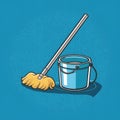 Image Mop and bucket symbolize cleanliness and home hygiene Royalty Free Stock Photo
