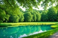 Most beautiful ponds - summer landscape with a pond made with Generative AI