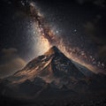 Image mountain with milkyway background