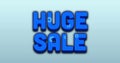 Image of multicolored circular pattern over huge sale text against gradient background
