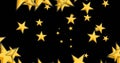 Image of multiple stars floating on black background Royalty Free Stock Photo