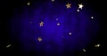 Image of multiple stars floating on blue background Royalty Free Stock Photo