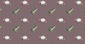 Image of multiple vintage comic cartoon space rocket and cloud icons on brown background Royalty Free Stock Photo